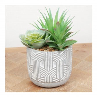 Artificial Green Succulent Plant in Arch Pattern Pot