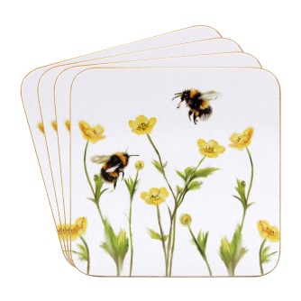 Floral Bumblebee Coasters