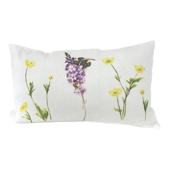 Floral Bumblebee Bolster Cushion