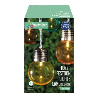 Premier Battery-Operated Indoor/Outdoor LED Festoon Lights