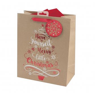 Have Yourself A Merry Little Christmas Kraft Paper Gift Bag - Large