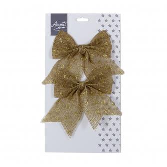 Natural Star Print Gift Wrap Bow Twin Pack