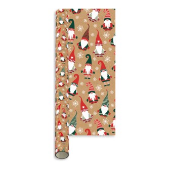 Gonk Festive Fun Recyclable 2m Kraft Christmas Wrapping Paper