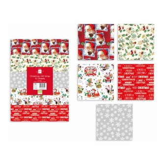 Assorted Christmas Gift Wrap Sheets - 10 Pack