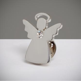 Angel with Clear Sparkle Pin Badge