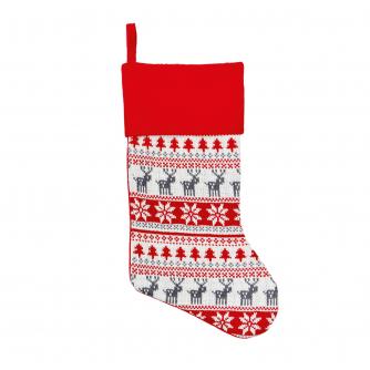Knitted Red Scandi Christmas Stocking