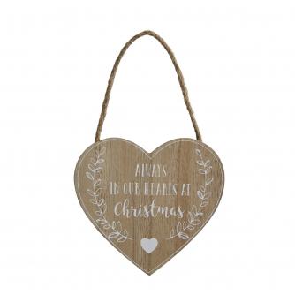 Remembrance Heart Wooden Hanging Decoration