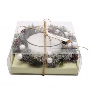 Fig & Wood Sage Wreath Candle Centrepiece