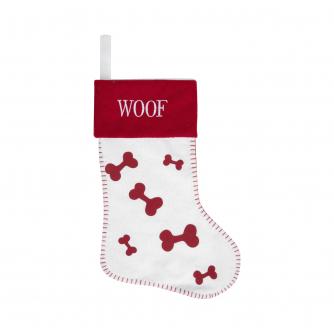Woof! Red & White Dog Stocking