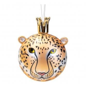 Leopard Glass Bauble with Crown