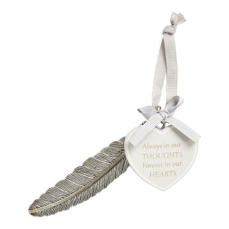 Always in our Thoughts, Forever in our Hearts Remembrance Feather Plaque