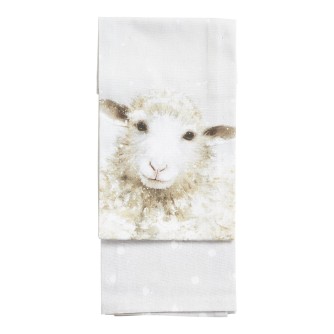 Winter Sheep Tea Towels Twin Pack