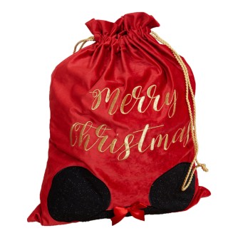 Disney Minnie Mouse Luxury Red Velvet Christmas Gift Sack