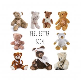 Poorly Teds Get Well Greetings Card