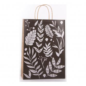 Eco Monochrome Leaf Gift Bag