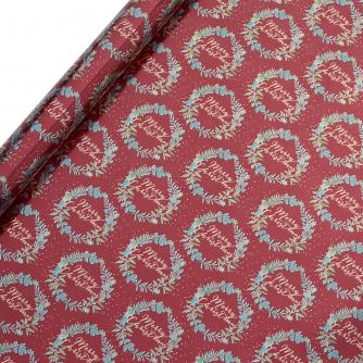 Tom Smith Red Festive Foliage Wrapping Paper