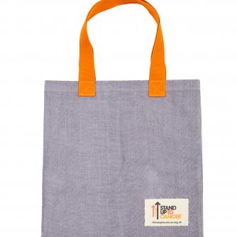 Stand Up To Cancer Grey Jute Shopping Bag