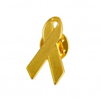 Kids & Teens Gold Ribbon Pin Badge
