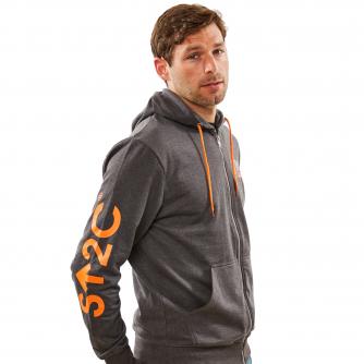 Stand Up To Cancer Men's Grey Hoodie with Orange Trim