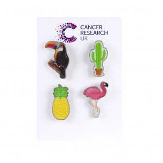 Tropical Pin Badges - Pack of 4