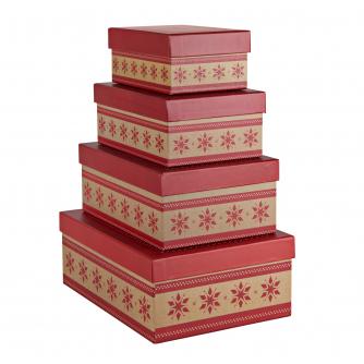 Nest of 4 Snowflake Gift Boxes
