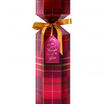Luxury Bottle Box Trad Tartan Cancer Research uk Christmas Box