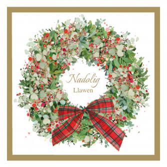 wreath at christmas bi-lingual cancer research uk christmas card 